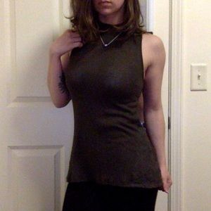 Green Flowy Sleeveless Blouse